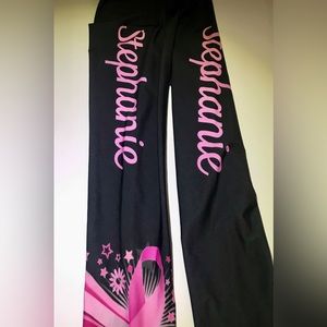 EUC ZAZZLE MONOGRAMMED BREAST CANCER AWARENESS LEGGINGS-NAME-STEPHANIE-Large